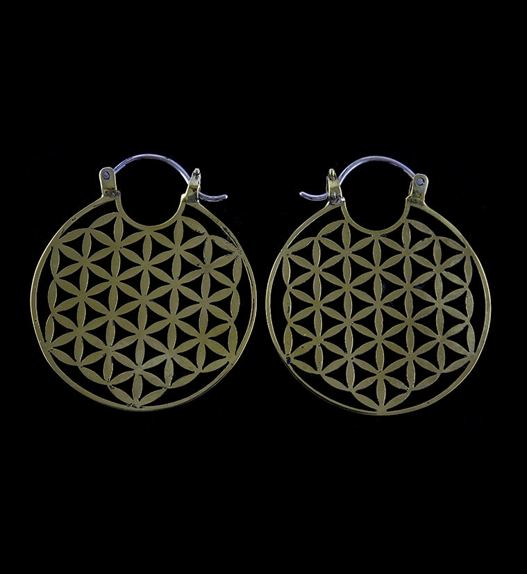Flower of Life Brass Ear Weights