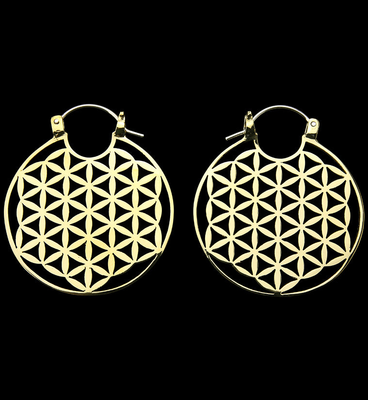 Flower of Life Brass Ear Weights