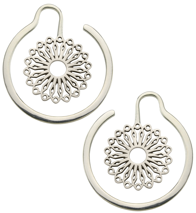 Flower Point White Brass Ear Weights