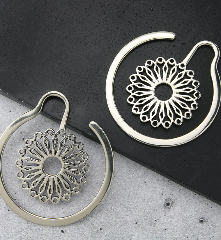 Flower Point White Brass Ear Weights