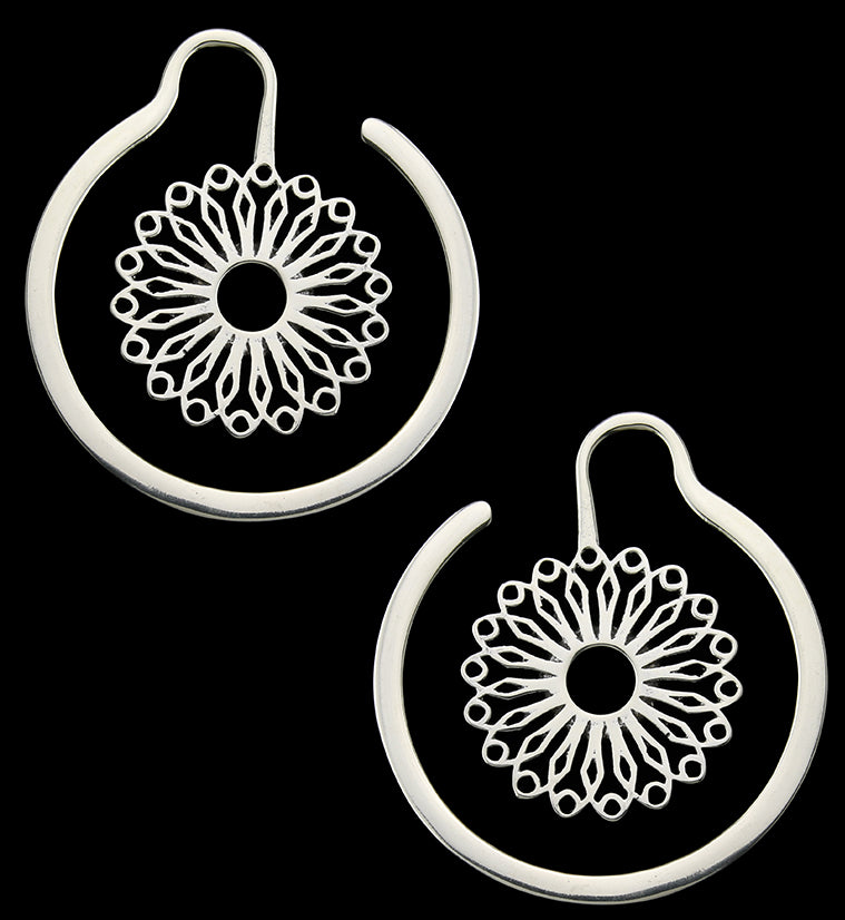 Flower Point White Brass Ear Weights