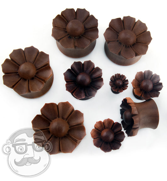 Daisy Flower Wood Plugs
