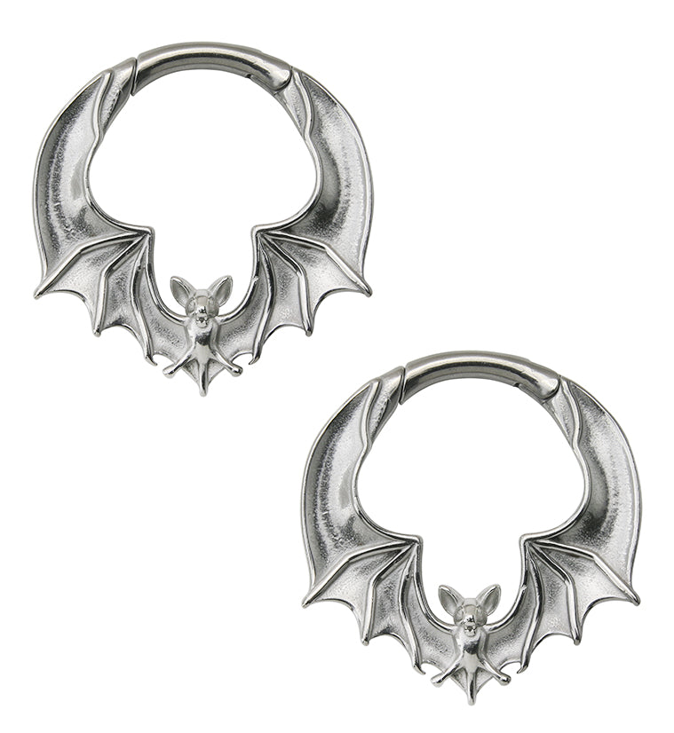 Flying Bat Stainless Steel Hinged Ear Weights
