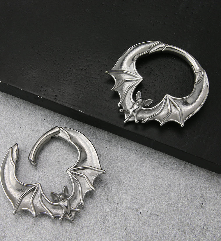 Flying Bat Stainless Steel Hinged Ear Weights