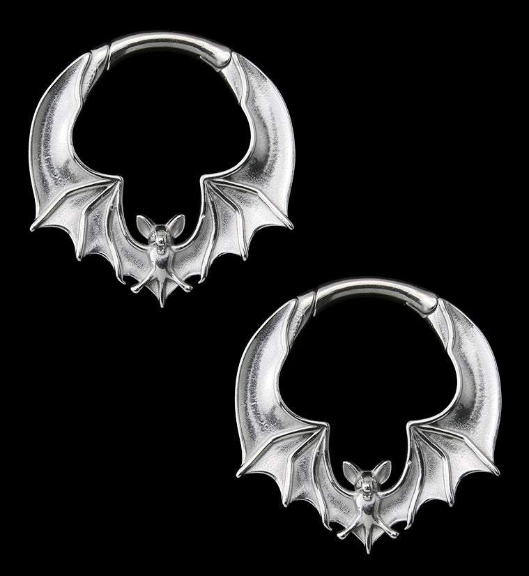 Flying Bat Stainless Steel Hinged Ear Weights