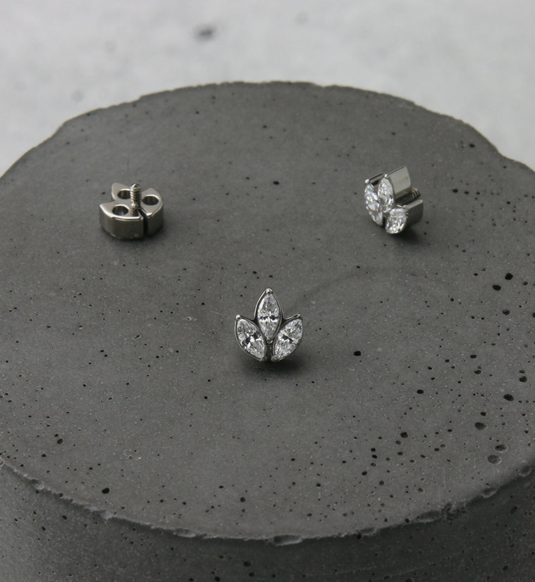 Frond CZ Internally Threaded Titanium Top