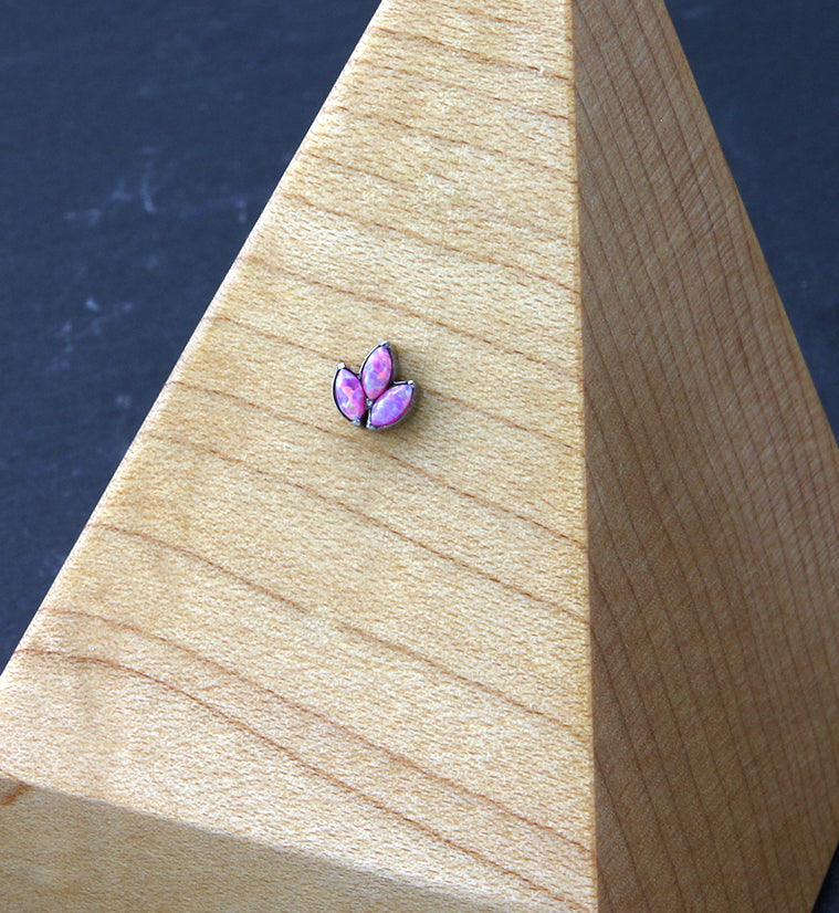 Frond Pink Opalite Threadless Titanium Top