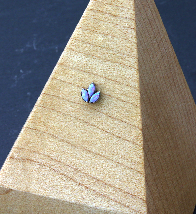 Frond Purple Opalite Threadless Titanium Top