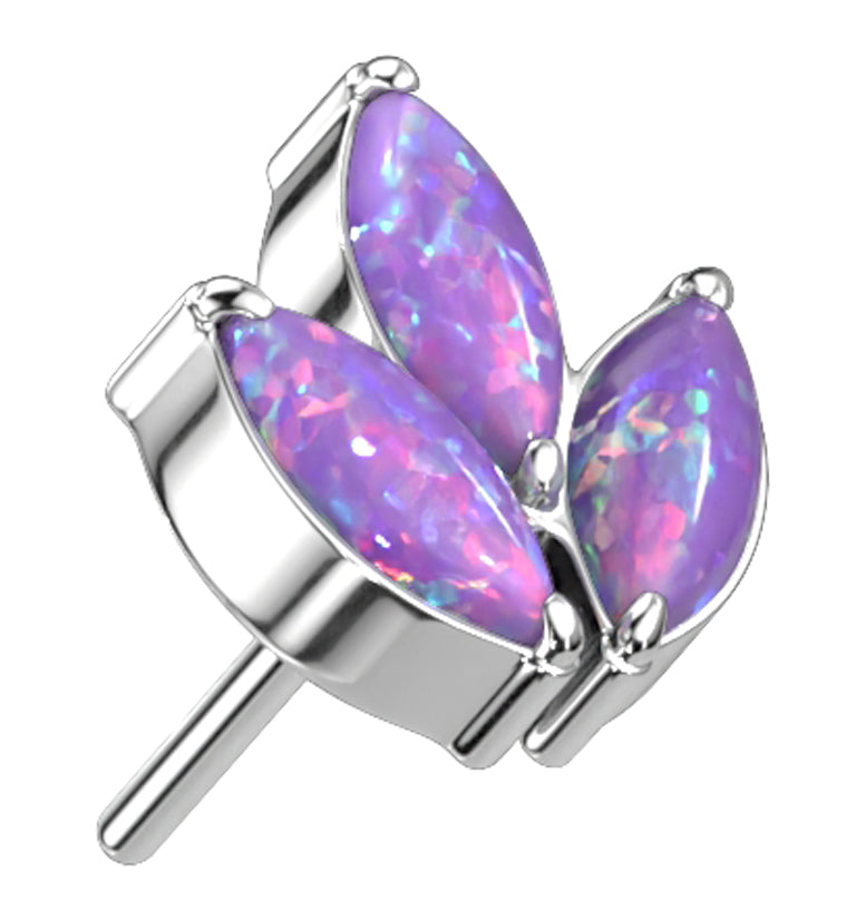 Frond Purple Opalite Threadless Titanium Top