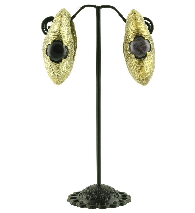 Frontier Amethyst Stone Hinged Ear Weights