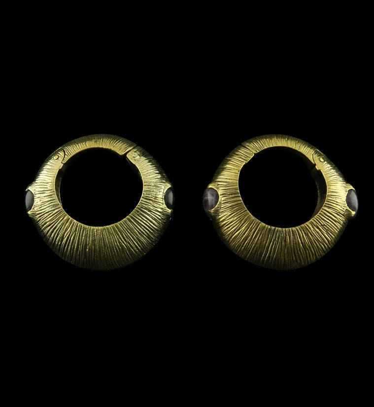 Frontier Amethyst Stone Hinged Ear Weights