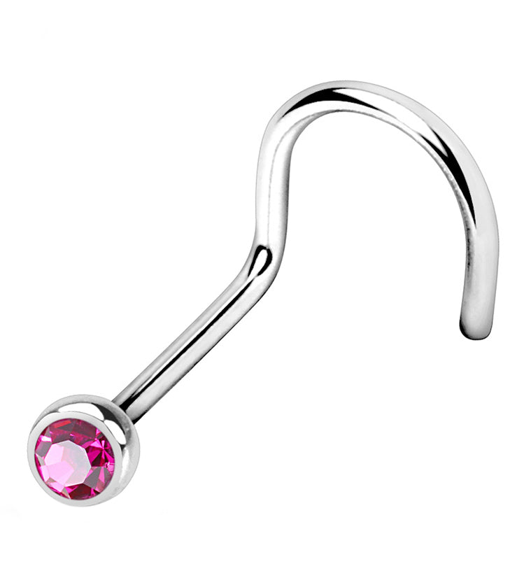 Fuchsia Gem Nose Screw Ring