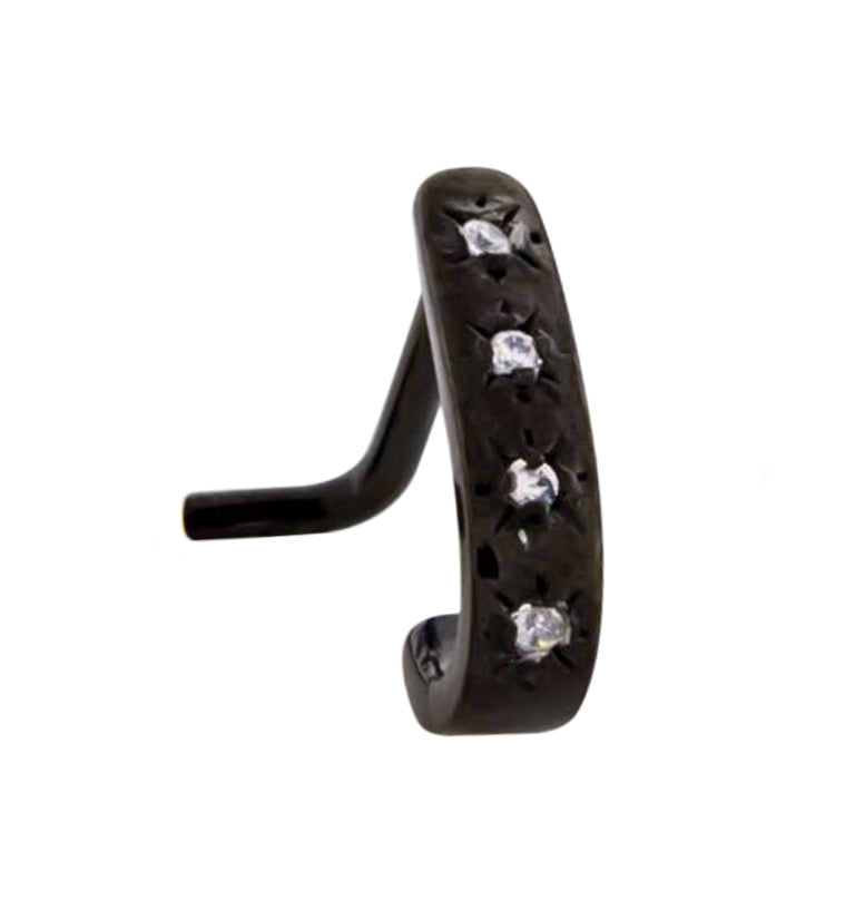 Black PVD Sol CZ Stainless Steel Nose Curve