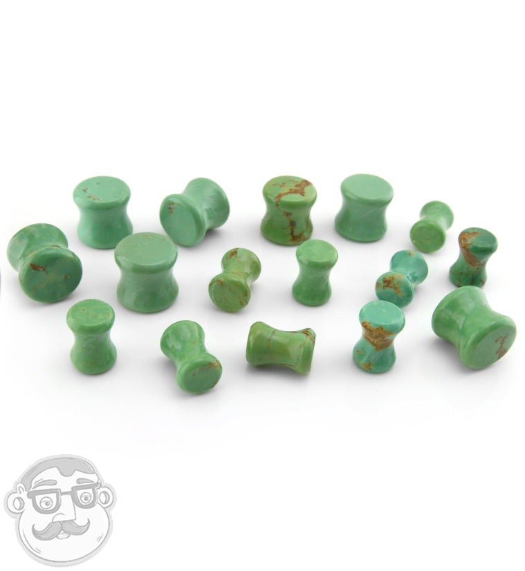 Genuine Green Turquoise Stone Plugs