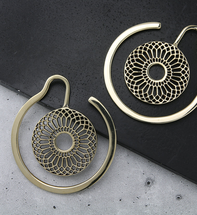 Geo Flower Brass Ear Weights