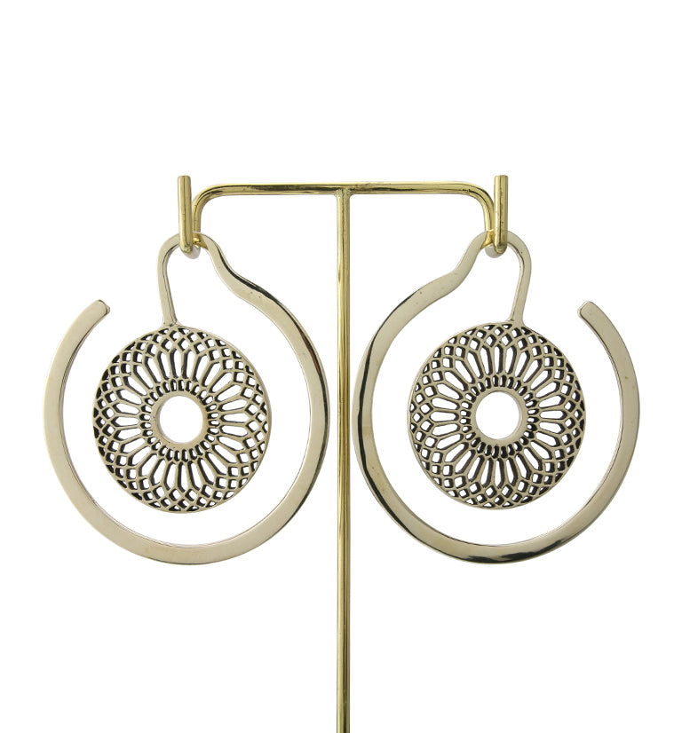 Geo Flower Brass Ear Weights