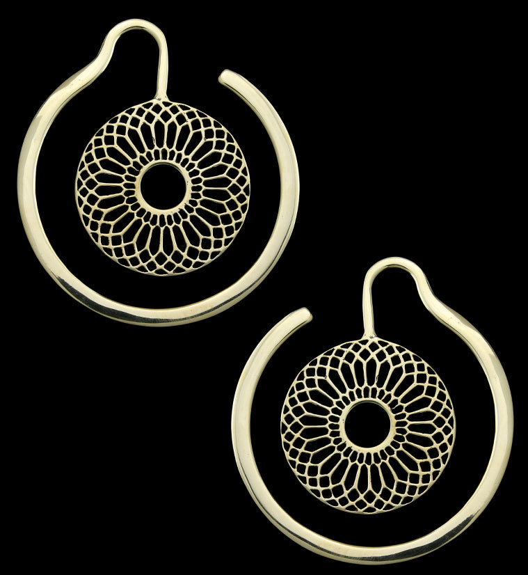 Geo Flower Brass Ear Weights