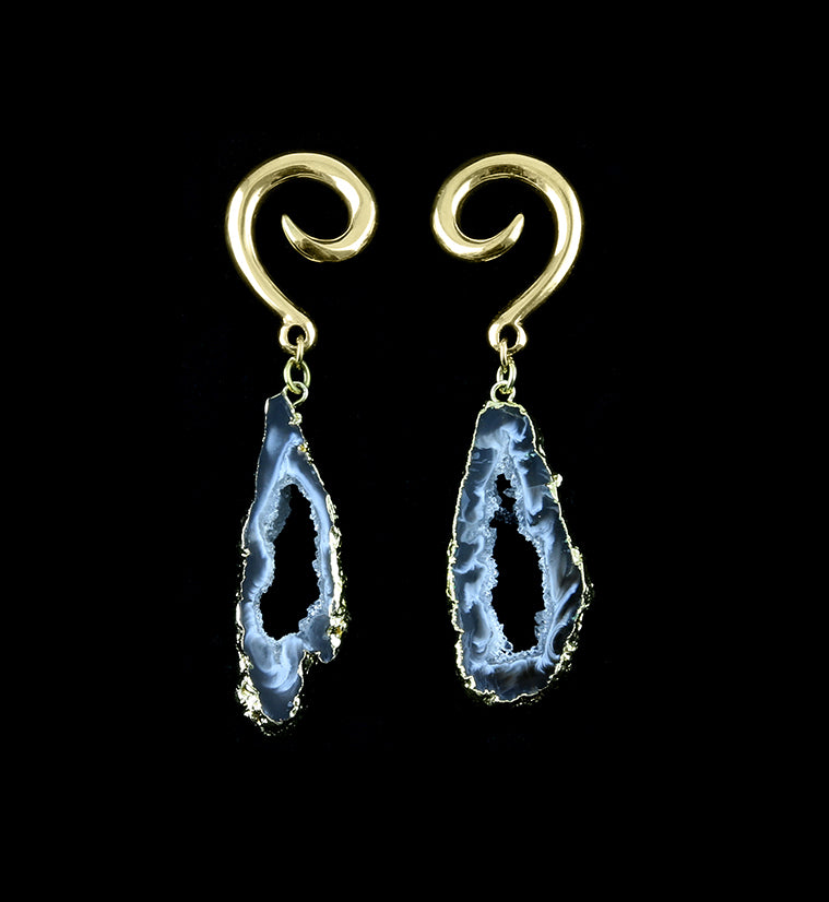 Geode Slice Brass Hangers