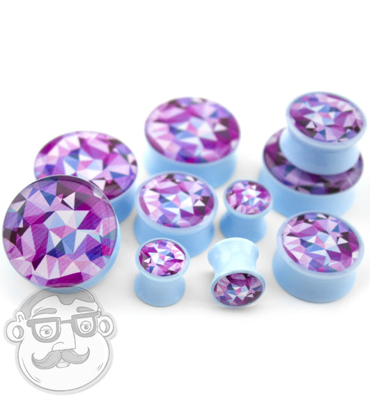 Geometric Light Blue Plugs