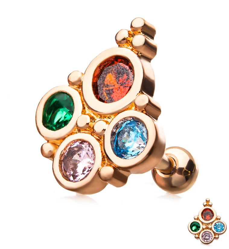 18G Glamour Rose Gold PVD Cartilage Barbell