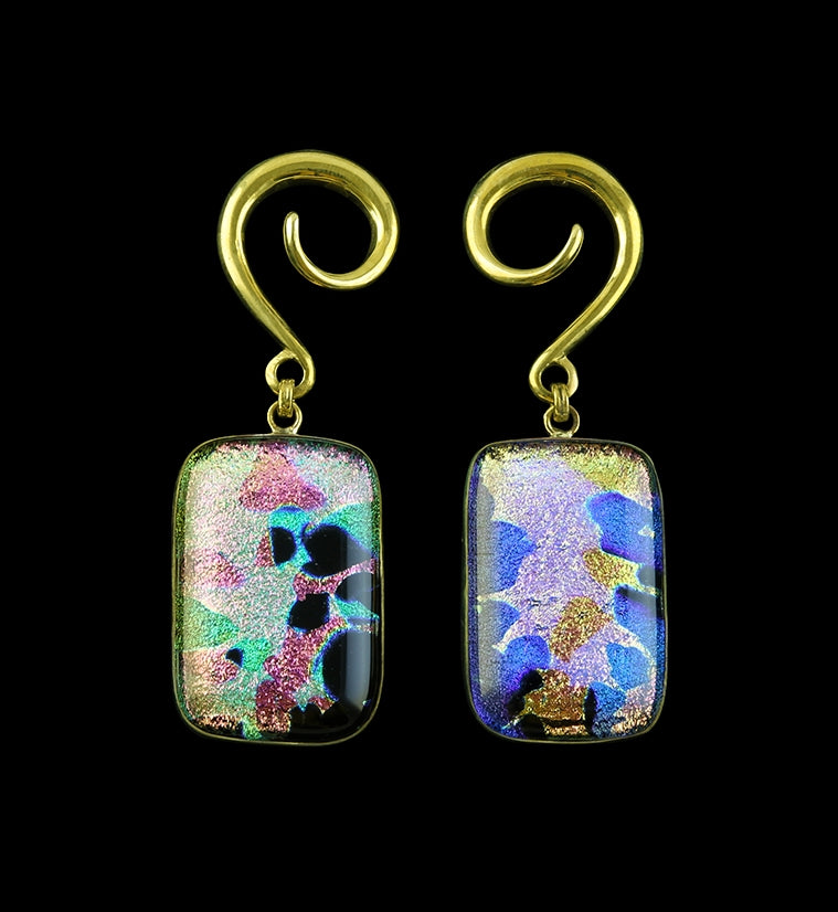 Dichroic Figure Glass Brass Ear Weights