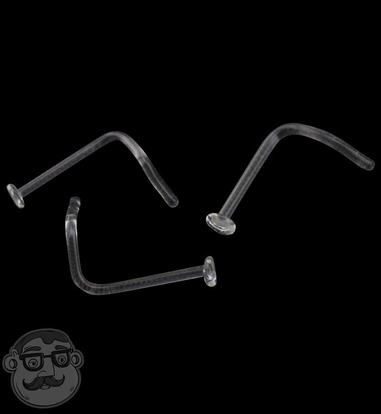 Clear Curved Glass Nose Ring