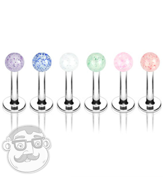 Glitterball Steel Lip Ring