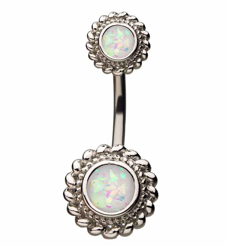 Glitter Opalite Twine Belly Ring