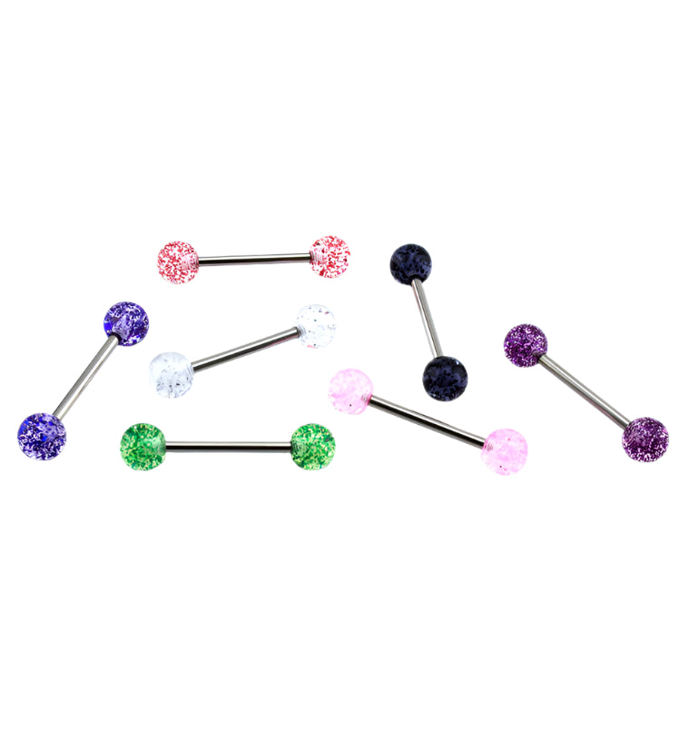 14G Glitterball Titanium Barbell