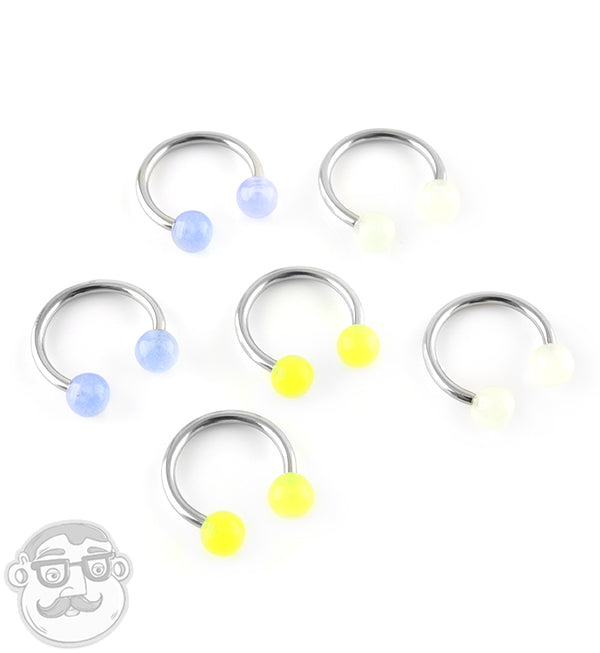 Glow in the Dark Stainless Steel Circular Barbell