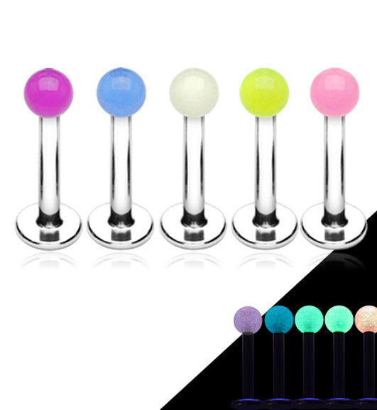 Glow In The Dark Steel Lip Ring