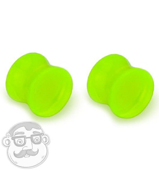 Double Flare Glow in Dark Neon Green Plugs