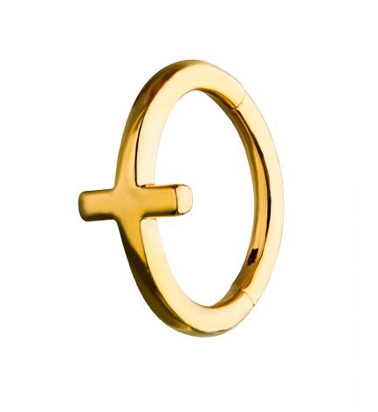 Gold PVD Cross Hinged Segment Ring
