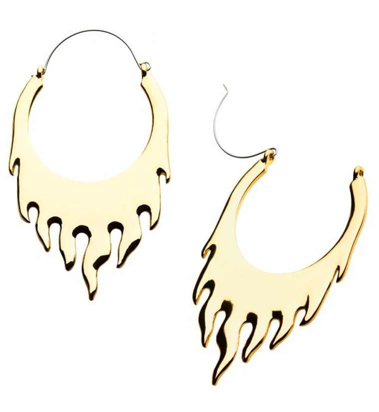 20G Golden Flame Plug Hoops