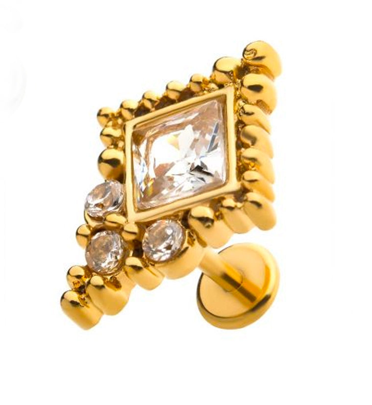 18G Gold PVD Flexure CZ Labret