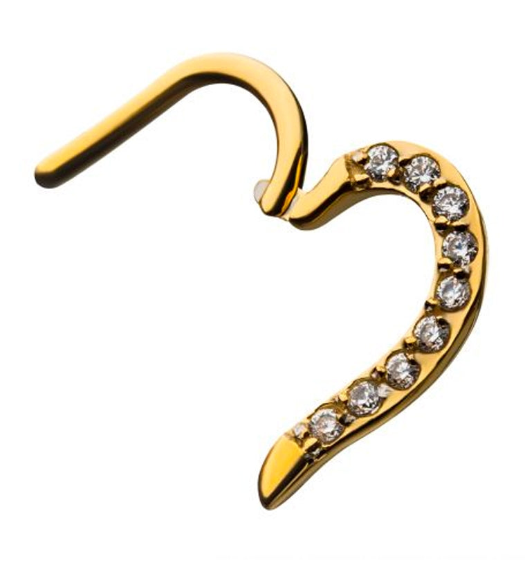 16G Gold PVD Heart CZ Hinged Segment Ring