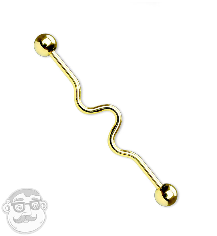 Triple Wave Color Industrial Stainless Steel Barbell