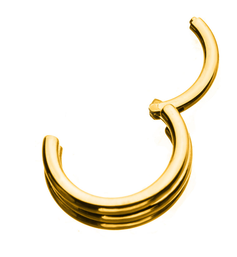 Gold PVD Triple Bar Hinged Segment Ring