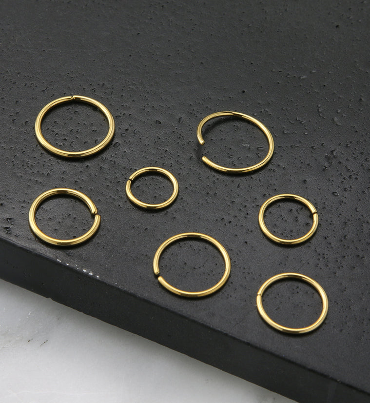 Gold PVD Annealed Seamless Hoop Ring