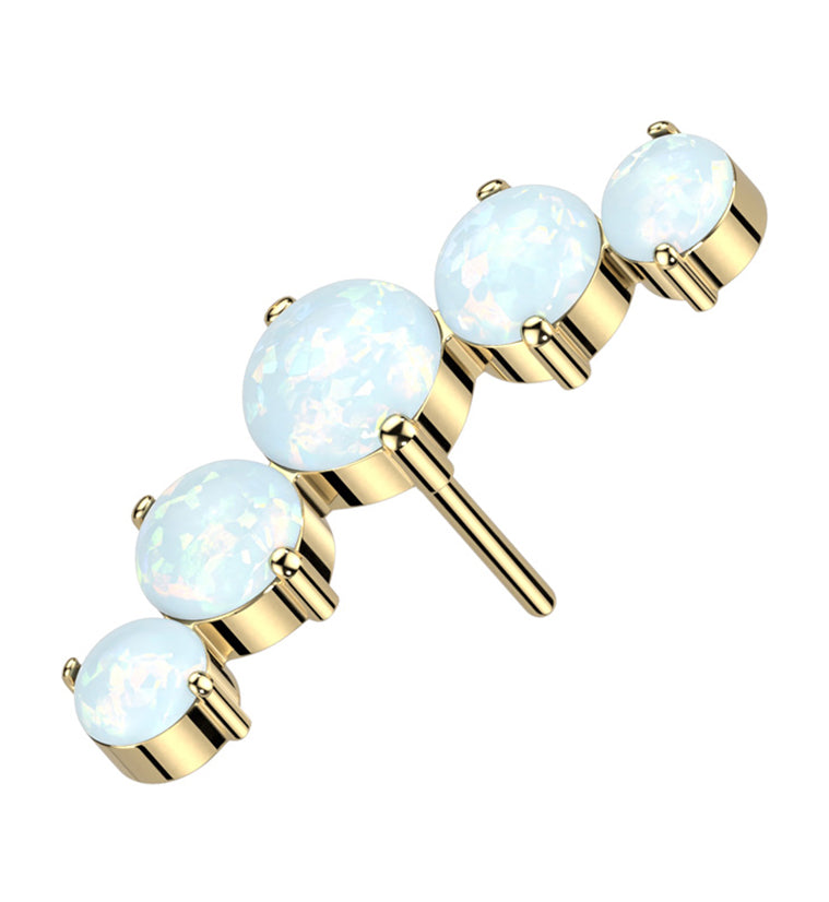 Gold PVD Arch White Opalite Titanium Threadless Top