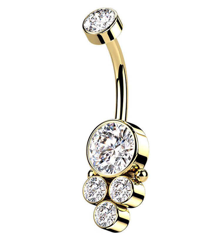 Gold PVD Array Belly Button Ring