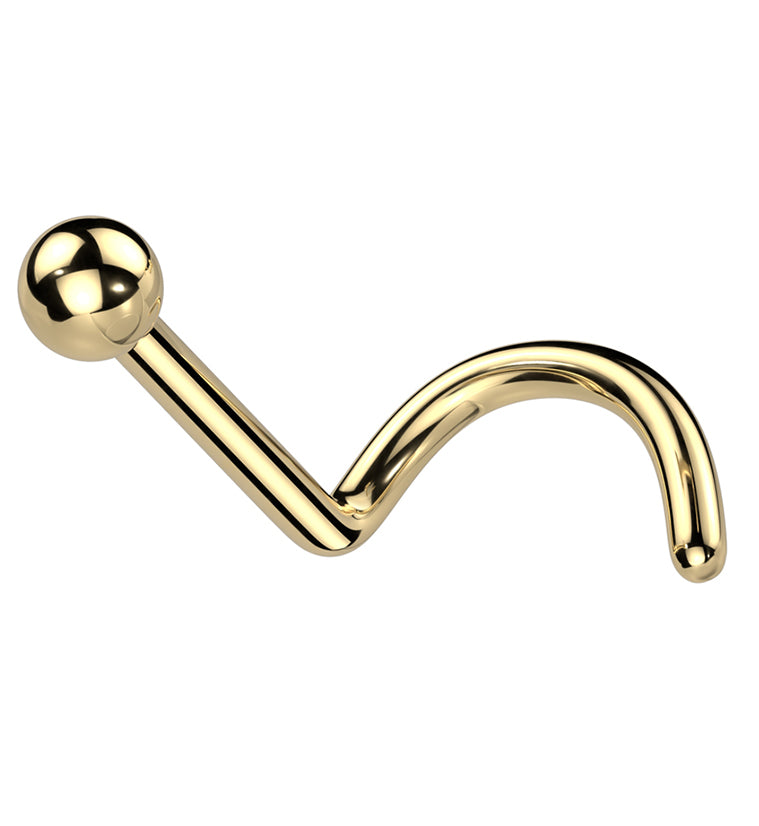 Gold PVD Ball Titanium Nose Screw