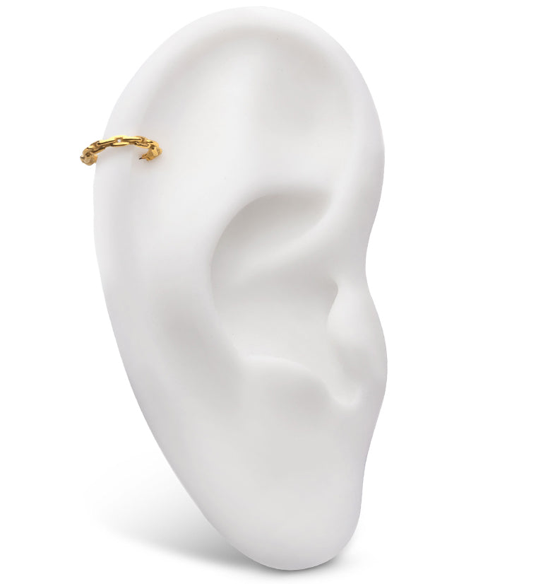 Gold PVD Chain Link Stainless Steel Hinged Segment Ring