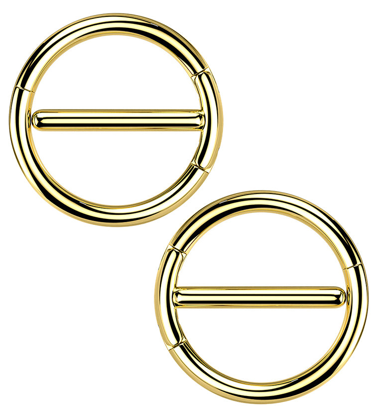 Gold PVD Circlet Stainless Steel Nipple Clicker Ring