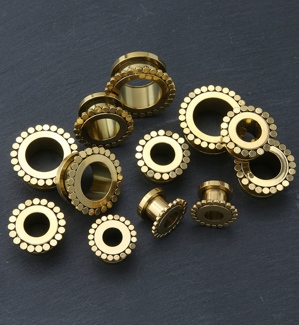 Gold PVD Circlet Stainless Steel Tunnel Plugs