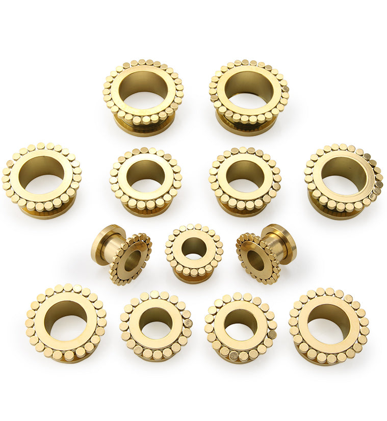 Gold PVD Circlet Stainless Steel Tunnel Plugs