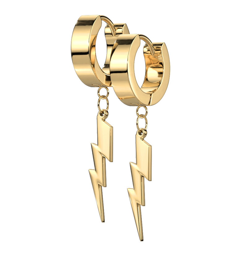 Gold PVD Electric Stainless Steel Huggie Earrings