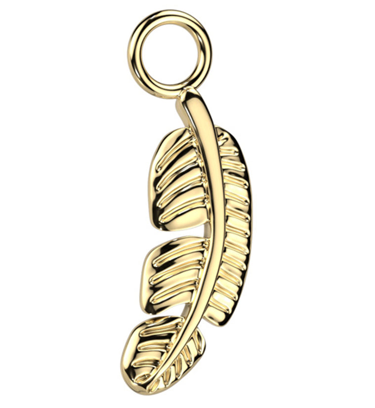 Gold PVD Feather Titanium Charm