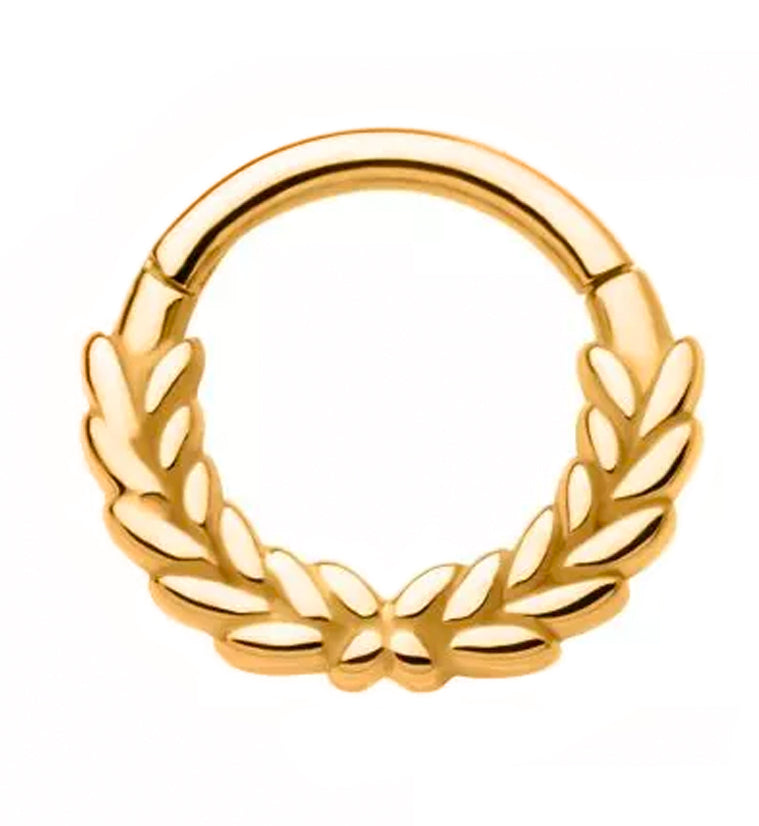 Gold PVD Laurel Hinged Segment Ring
