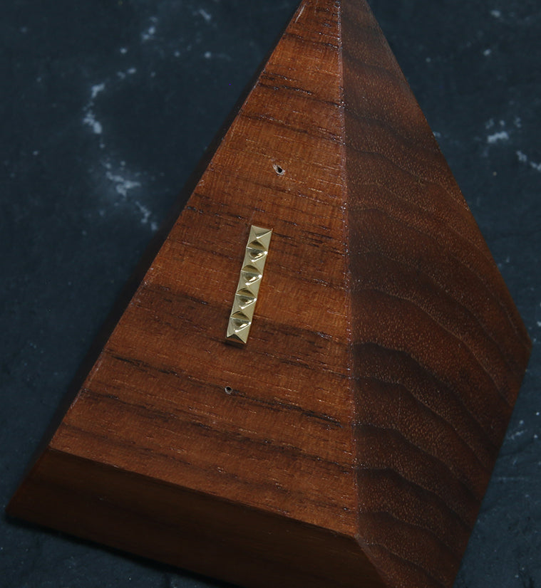 24kt Gold PVD Polyhedra Stud Threadless Titanium Top